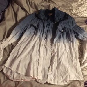 Ombré blue and white button down